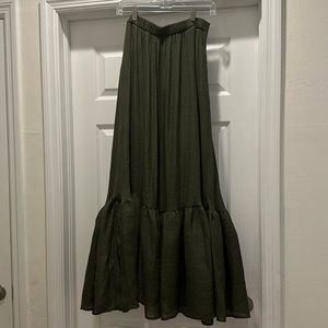 Annah Olive Green Maxi Skirt
